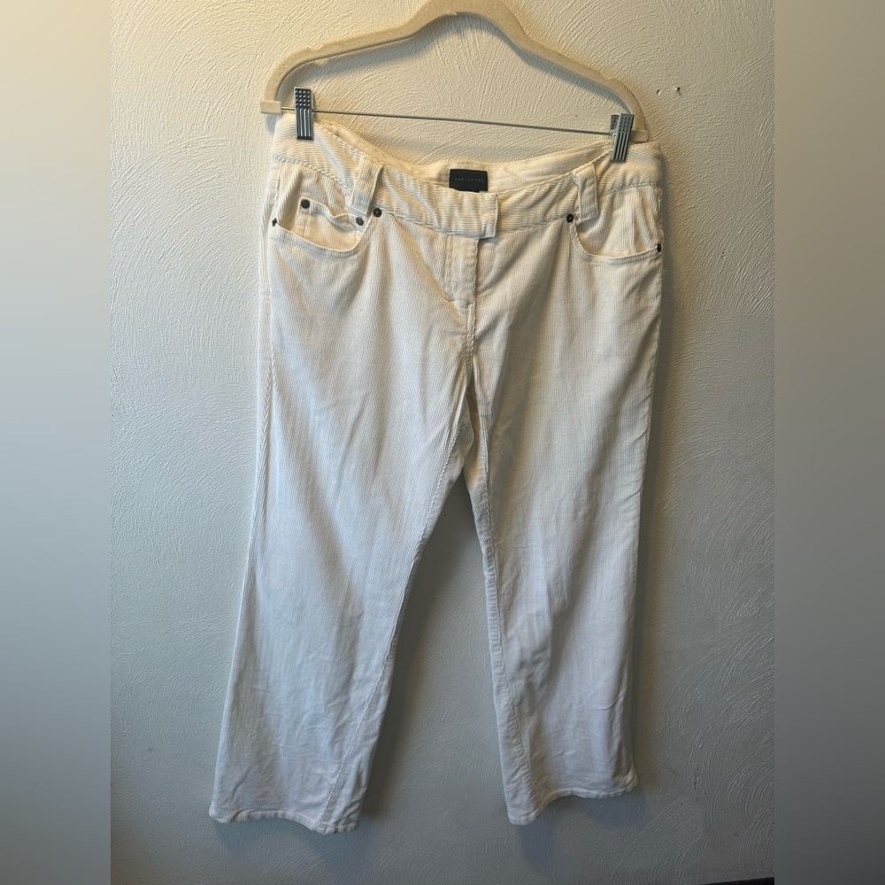 The Limited Cream White Corduroy Pants Y2K Low Rise Straight Leg (Size 12) - Picture 2 of 4